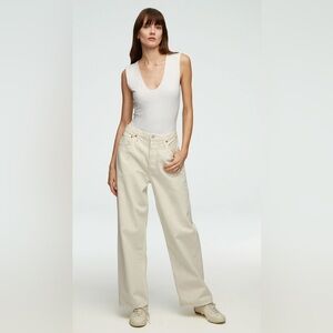 Agolde for Argent low slung baggy jeans 26 cream
